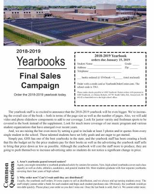 Final Day to Order 2018-2019 Yearbooks